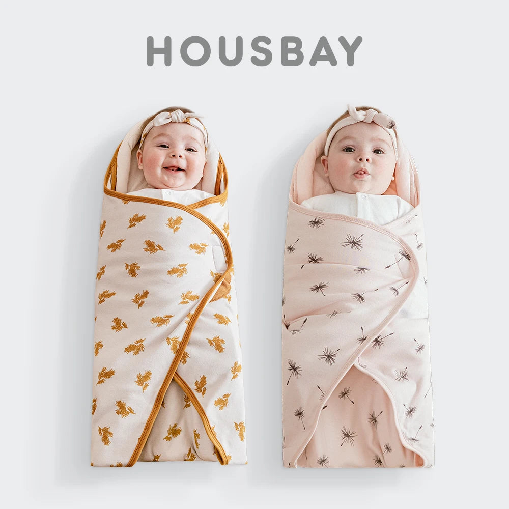 0-3 Months Newborn Baby Swaddle Wrap Baby Cocoon Head Protective 100% Cotton Sweating Breathable Newborn Receiving Blankets