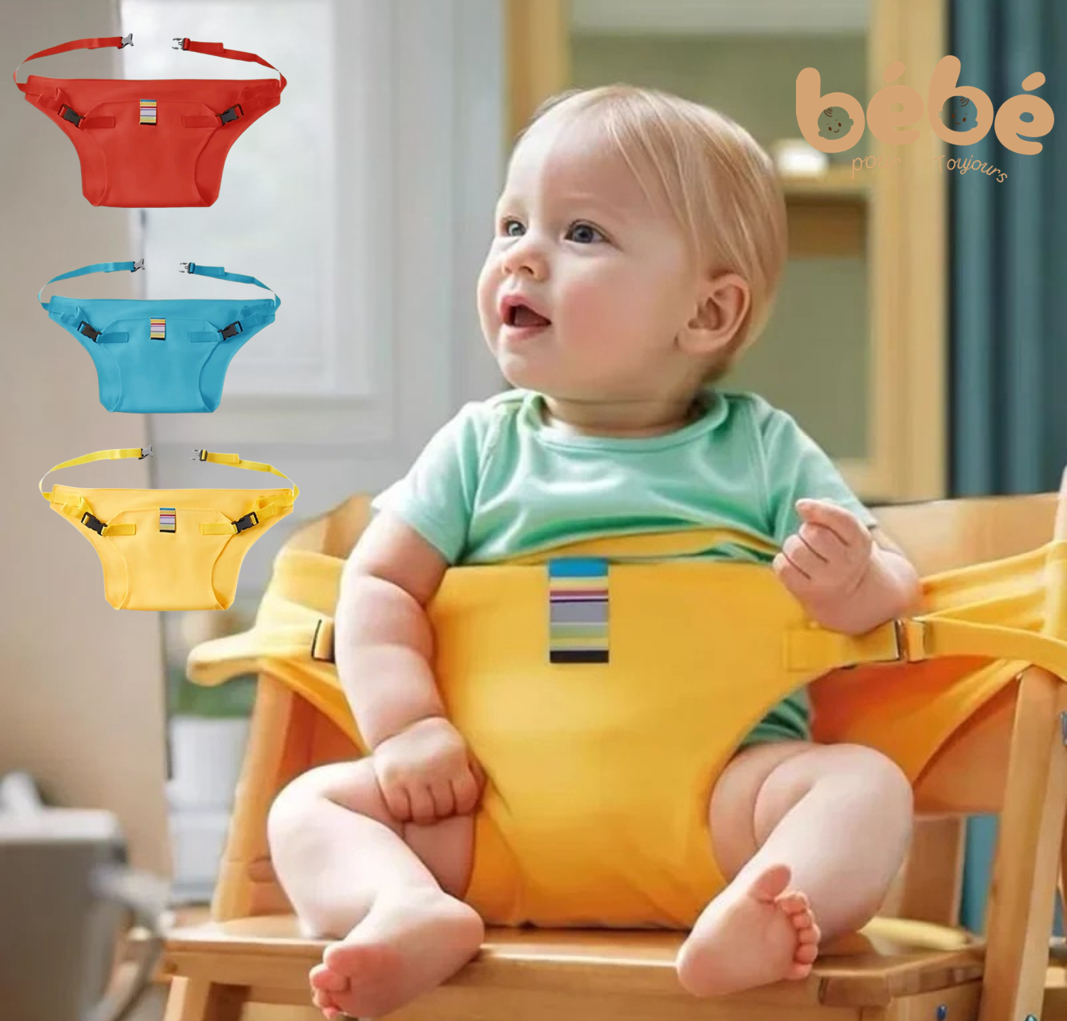Ceinture de Chaise Bébé Portable – Harnais de Repas Sécurisé pour Enfant