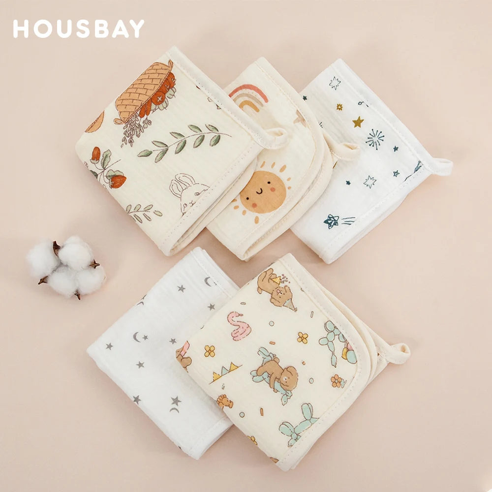 Lingettes bébé coton gaze lavables – Serviettes visage bébé ultra douces
