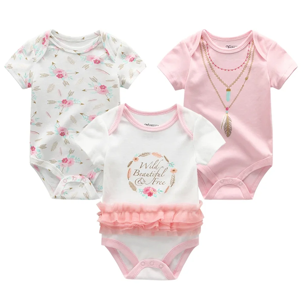 Lot de 3 bodies bébé « Wild, Beautiful & Free » — bohème