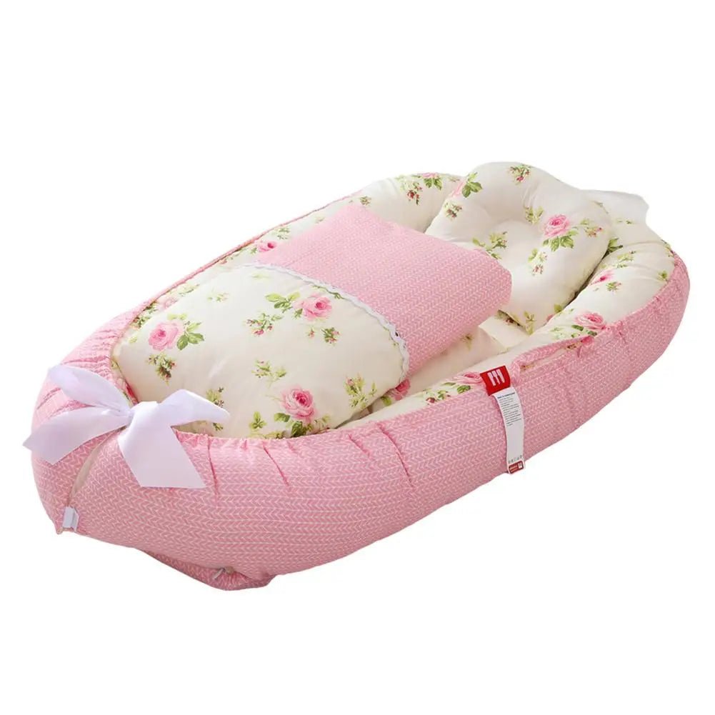 Nid Bébé Cocoon Photo Naissance Fleurs Roses Portable