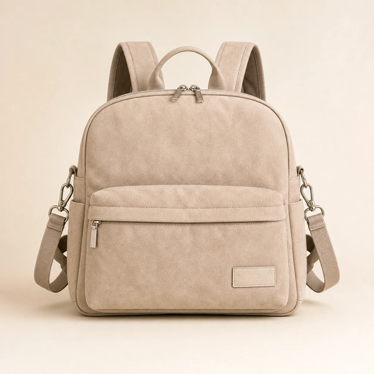 Sac à dos à langer en toile suède