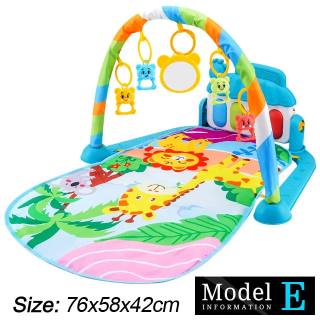 Tapis d’éveil bébé piano musical évolutif - Bleu – Gym activité sensorielle 0-36 mois